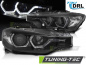 Preview: LED Tagfahrlicht Angel Eyes Scheinwerfer für BMW 3er F30/F31 11-15 schwarz